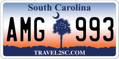 SC license plate AMG993