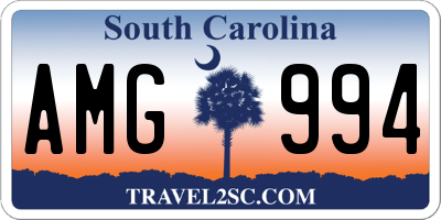 SC license plate AMG994