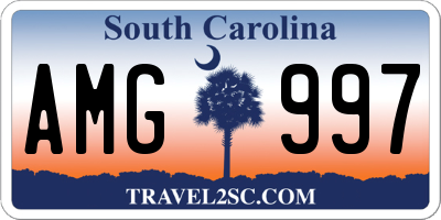 SC license plate AMG997