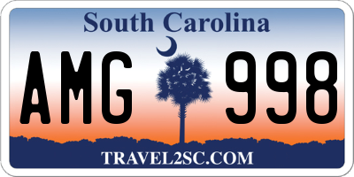 SC license plate AMG998