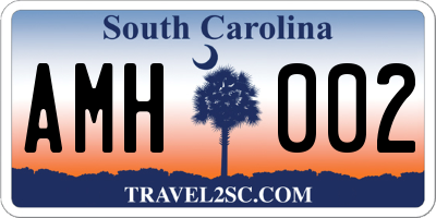 SC license plate AMH002