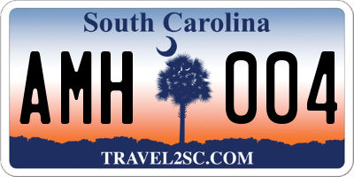 SC license plate AMH004