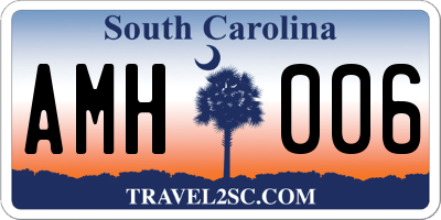 SC license plate AMH006