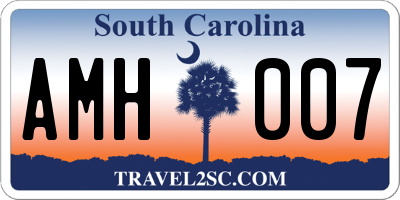 SC license plate AMH007