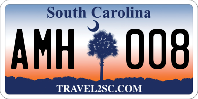 SC license plate AMH008