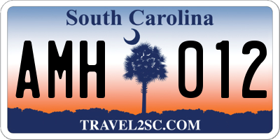 SC license plate AMH012