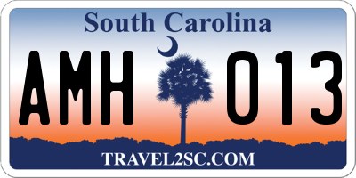 SC license plate AMH013