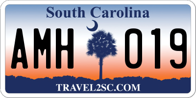 SC license plate AMH019