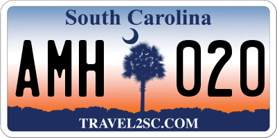 SC license plate AMH020