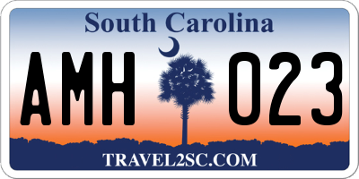 SC license plate AMH023