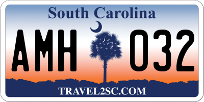 SC license plate AMH032