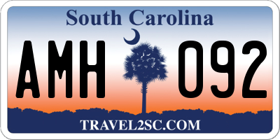 SC license plate AMH092