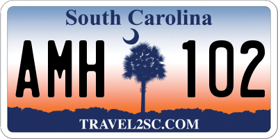 SC license plate AMH102
