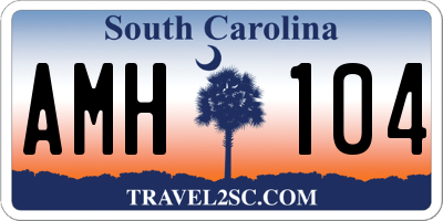 SC license plate AMH104
