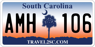 SC license plate AMH106