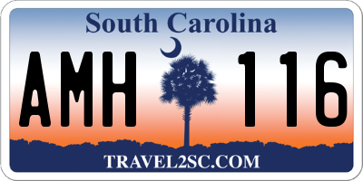 SC license plate AMH116