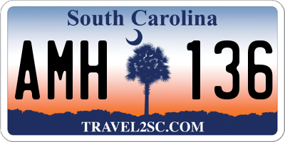 SC license plate AMH136