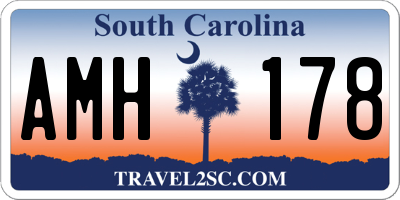 SC license plate AMH178