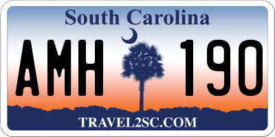 SC license plate AMH190