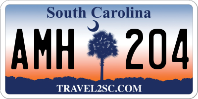 SC license plate AMH204