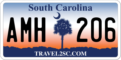 SC license plate AMH206