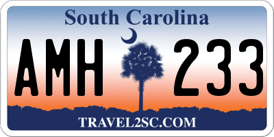 SC license plate AMH233