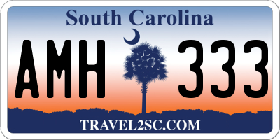 SC license plate AMH333