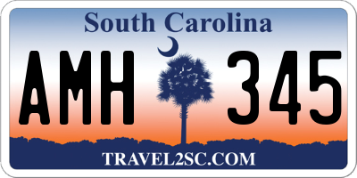 SC license plate AMH345