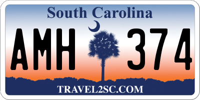 SC license plate AMH374