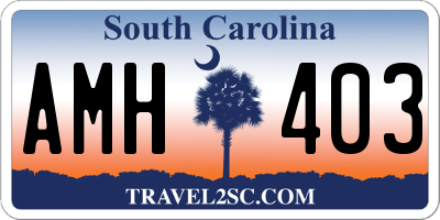 SC license plate AMH403