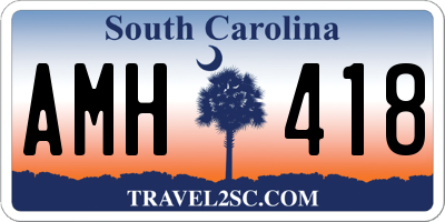 SC license plate AMH418
