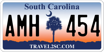 SC license plate AMH454