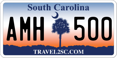 SC license plate AMH500