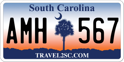 SC license plate AMH567
