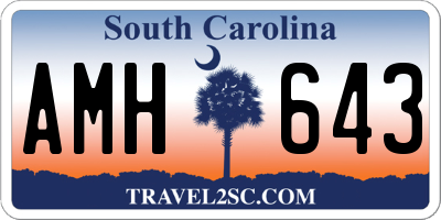 SC license plate AMH643