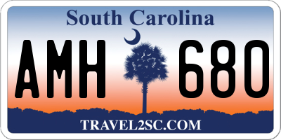 SC license plate AMH680