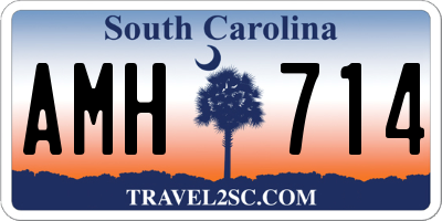 SC license plate AMH714