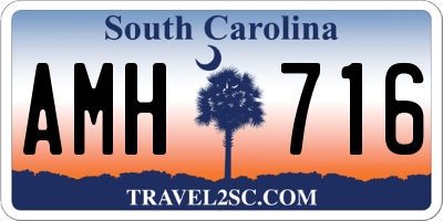 SC license plate AMH716