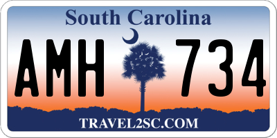 SC license plate AMH734