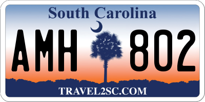 SC license plate AMH802