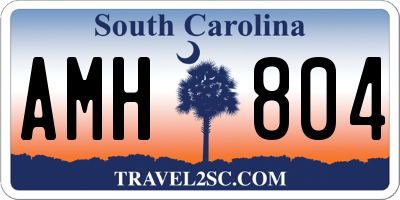 SC license plate AMH804