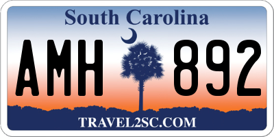 SC license plate AMH892
