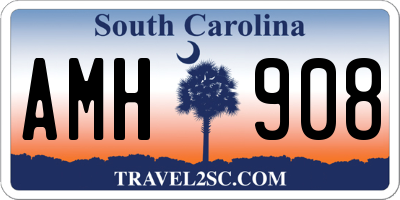 SC license plate AMH908