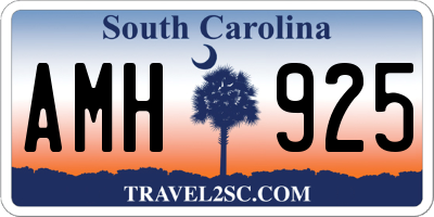 SC license plate AMH925