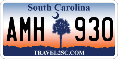 SC license plate AMH930