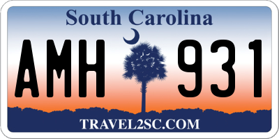 SC license plate AMH931