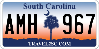 SC license plate AMH967