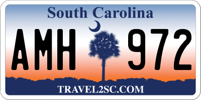 SC license plate AMH972