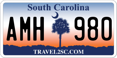 SC license plate AMH980