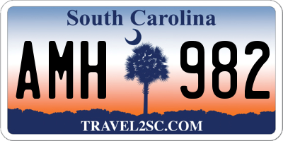 SC license plate AMH982